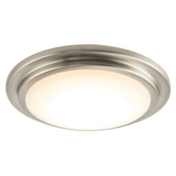 Happy Homewares Modern Chic Satin Nickel Flush Led Bathroom Ceiling Light Fitting - thumbnail 2