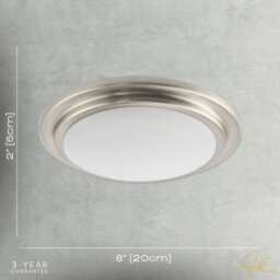 Happy Homewares Modern Chic Satin Nickel Flush Led Bathroom Ceiling Light Fitting - thumbnail 7