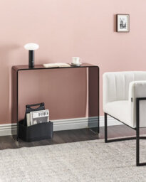 Beliani Console Table Kendall Tempered Glass Black - thumbnail 2