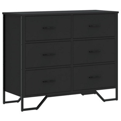 Berkfield Versatile Chest Of Drawers Black 91X35.5X74.5 Cm Engineered Wood