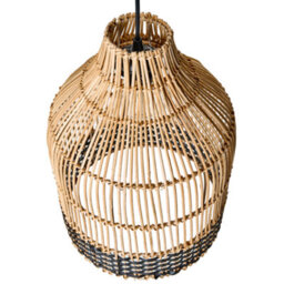 Wyld And Coco Rattan Pendant Lamp With Iron Frame, 30Cm X 151Cm Drop - thumbnail 5