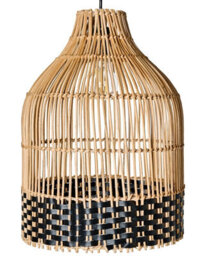 Wyld And Coco Rattan Pendant Lamp With Iron Frame, 30Cm X 151Cm Drop - thumbnail 3