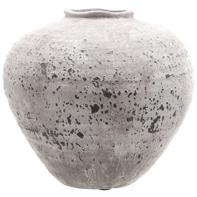 Hill Interiors Regola Stone Effect Vase Stone (26Cm X 28Cm X 28Cm)