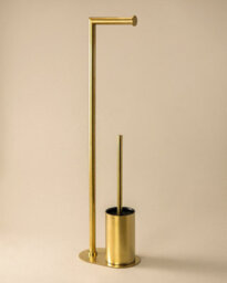 Cosmic Paper Holder With Toilet Brush, Brushed Gold Pvd, Architect S+ Collection - thumbnail 2
