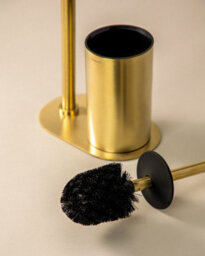 Cosmic Paper Holder With Toilet Brush, Brushed Gold Pvd, Architect S+ Collection - thumbnail 4