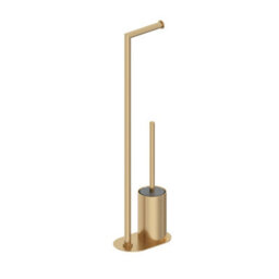 Cosmic Paper Holder With Toilet Brush, Brushed Gold Pvd, Architect S+ Collection
