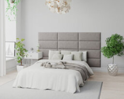 Aspire Easymount Wall Mounted Upholstered Panels, Modular Diy Headboard In Plush Velvet Fabric, Silver (Pack Of 8) - thumbnail 4