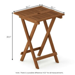 Walplus Furinno Tioman Hardwood Folding Table In Teak Oil, Natural - thumbnail 8