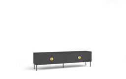 Arte Mond 9 Tv Cabinet 200Cm Black Graphite - Expansive Media Storage With Sleek Cable Management
