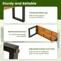 Gainoom 150 Cm Long Outdoor Metal Bench W/ Cat House 3-Person Seating - thumbnail 7