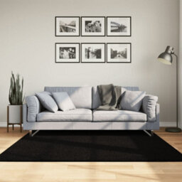 Berkfield Rug Huarte Short Pile Soft And Washable Black 160X160 Cm - thumbnail 1