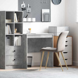 Berkfield Writing Desk Concrete Grey Mdf With Concrete Look 70 X 50 X 76 Cm
