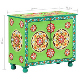 Berkfield Hand Painted Sideboard Multicolour 70X35X60 Cm Solid Mango Wood - thumbnail 8