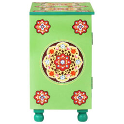Berkfield Hand Painted Sideboard Multicolour 70X35X60 Cm Solid Mango Wood - thumbnail 4