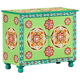 Berkfield Hand Painted Sideboard Multicolour 70X35X60 Cm Solid Mango Wood - thumbnail 9