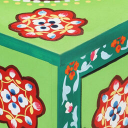 Berkfield Hand Painted Sideboard Multicolour 70X35X60 Cm Solid Mango Wood - thumbnail 7