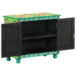 Berkfield Hand Painted Sideboard Multicolour 70X35X60 Cm Solid Mango Wood - thumbnail 3