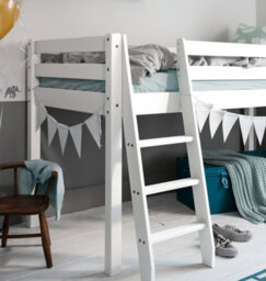 Nöa & Nani Noa & Nani Cabin Kids Solid Wood Midsleeper Shorty Bed In Classic White Ontario - thumbnail 3