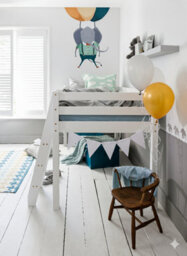 Nöa & Nani Noa & Nani Cabin Kids Solid Wood Midsleeper Shorty Bed In Classic White Ontario - thumbnail 2