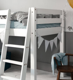 Nöa & Nani Noa & Nani Cabin Kids Solid Wood Midsleeper Shorty Bed In Classic White Ontario - thumbnail 5