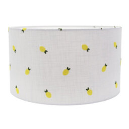 Valuelights Brae Natural White Fabric Lemon Embroidered Medium Drum Lamp Shade (D)35Cm - thumbnail 3
