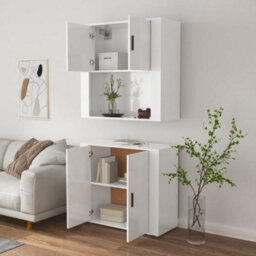 Berkfield Highboard White Engineered Wood - thumbnail 5