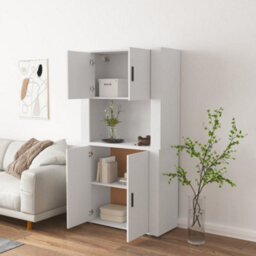 Berkfield Highboard White Engineered Wood - thumbnail 3