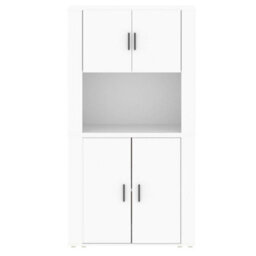 Berkfield Highboard White Engineered Wood - thumbnail 8