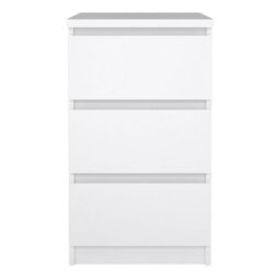 Furniture To Go Naia Bedside 3 Drawers In White High Gloss (W) 40.4 X  (H) 70.1 X (D) 50Cm - thumbnail 3
