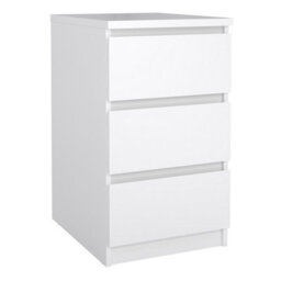 Furniture To Go Naia Bedside 3 Drawers In White High Gloss (W) 40.4 X  (H) 70.1 X (D) 50Cm - thumbnail 2