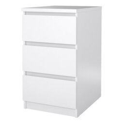 Furniture To Go Naia Bedside 3 Drawers In White High Gloss (W) 40.4 X  (H) 70.1 X (D) 50Cm - thumbnail 4
