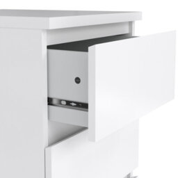 Furniture To Go Naia Bedside 3 Drawers In White High Gloss (W) 40.4 X  (H) 70.1 X (D) 50Cm - thumbnail 6
