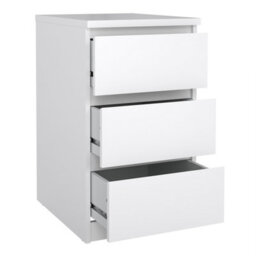 Furniture To Go Naia Bedside 3 Drawers In White High Gloss (W) 40.4 X  (H) 70.1 X (D) 50Cm - thumbnail 5
