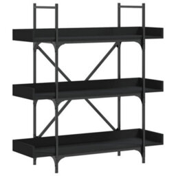 Berkfield Bookcase 3-Tier Black 100X33X108.5 Cm Engineered Wood - thumbnail 2