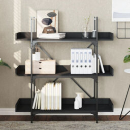 Berkfield Bookcase 3-Tier Black 100X33X108.5 Cm Engineered Wood - thumbnail 3