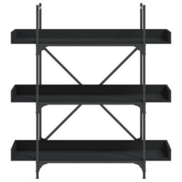 Berkfield Bookcase 3-Tier Black 100X33X108.5 Cm Engineered Wood - thumbnail 4