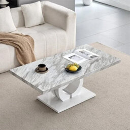 High Gloss Marble Effect Coffee Table - thumbnail 2