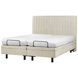 Beliani Adjustable Bed Fabric Castellan 160 X 200 Cm (Eu King Size) Beige - thumbnail 7