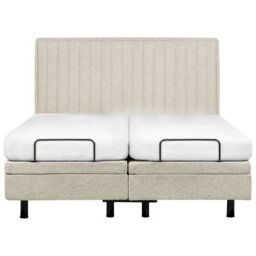 Beliani Adjustable Bed Fabric Castellan 160 X 200 Cm (Eu King Size) Beige - thumbnail 8