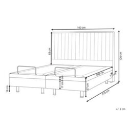 Beliani Adjustable Bed Fabric Castellan 160 X 200 Cm (Eu King Size) Beige - thumbnail 3
