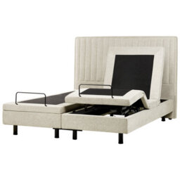 Beliani Adjustable Bed Fabric Castellan 160 X 200 Cm (Eu King Size) Beige - thumbnail 6