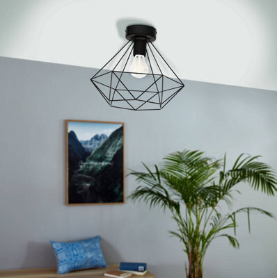 Eglo Tarbes Black Metal Geometric Pendant Ceiling Light, Contemporary Design (D) 32.5Cm - image 1