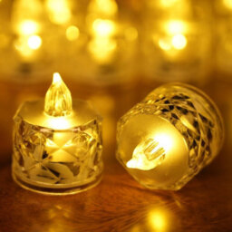 Amorly 12 Pack Battery Operated Flameless Led Tea Light Candles, Fake Electric Tealight For Wedding Table,christmas Decorations,5Cm - thumbnail 2