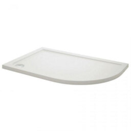 Royal Bathrooms 1200 X 800mm Right Handed Offset Quadrant Stone Shower Enclosure Tray With Riser Kit Gloss White 30mm Slimline - thumbnail 5