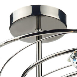 DAR Luther 10 Light Semi Flush Black Chrome Crystal - thumbnail 2