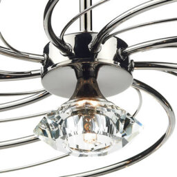DAR Luther 10 Light Semi Flush Black Chrome Crystal - thumbnail 3