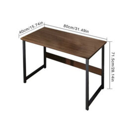 Oak Large Computer Desk Desktop Desk Metal Frame For Work - thumbnail 2