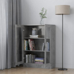 Berkfield Vitrine Cabinet Concrete Grey 82.5X30.5X115 Cm Engineered Wood - thumbnail 3