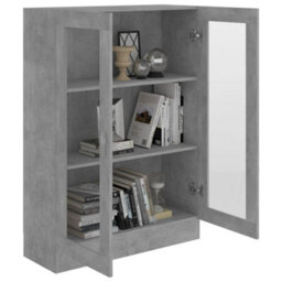 Berkfield Vitrine Cabinet Concrete Grey 82.5X30.5X115 Cm Engineered Wood - thumbnail 4