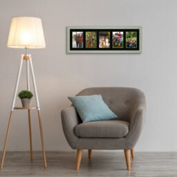 AK Frames 26X8 Green Modern Multi Photo Frame With Black Mount - Holds 5 Apertures (5X) 6X4 Photos - thumbnail 3